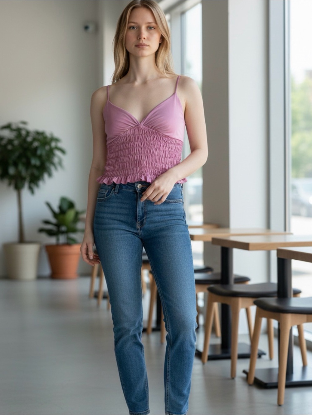 Urban Outfitters Pink Vintage-Inspired Satin Blouse